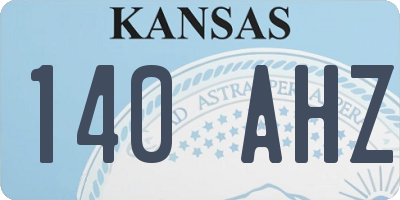 KS license plate 140AHZ
