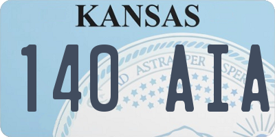 KS license plate 140AIA