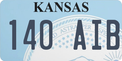KS license plate 140AIB