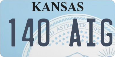 KS license plate 140AIG