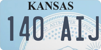 KS license plate 140AIJ