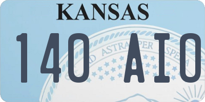 KS license plate 140AIO