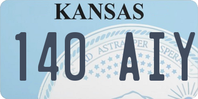 KS license plate 140AIY