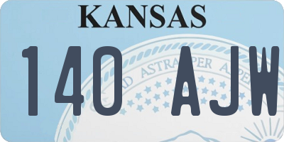 KS license plate 140AJW