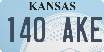 KS license plate 140AKE