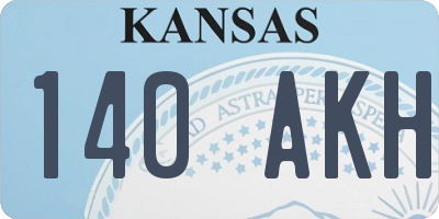 KS license plate 140AKH