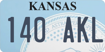 KS license plate 140AKL