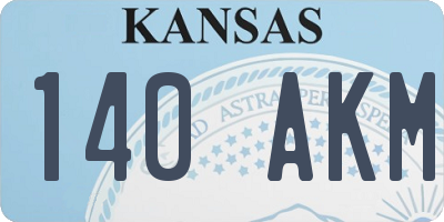 KS license plate 140AKM