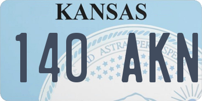 KS license plate 140AKN