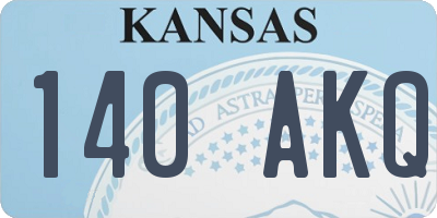 KS license plate 140AKQ
