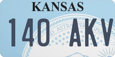 KS license plate 140AKV