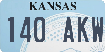 KS license plate 140AKW