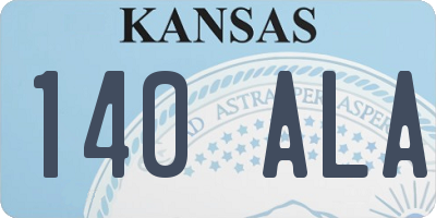 KS license plate 140ALA