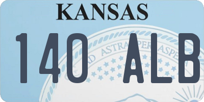 KS license plate 140ALB