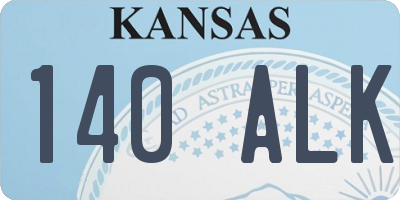KS license plate 140ALK