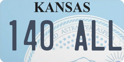 KS license plate 140ALL