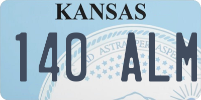KS license plate 140ALM