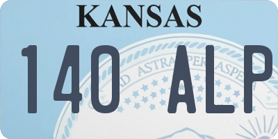 KS license plate 140ALP