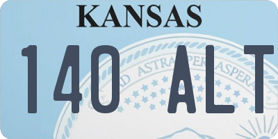 KS license plate 140ALT