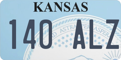 KS license plate 140ALZ
