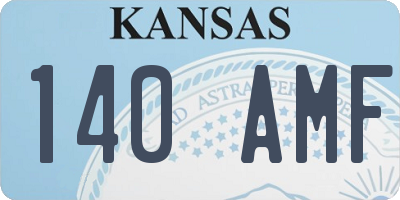 KS license plate 140AMF