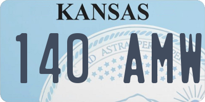 KS license plate 140AMW