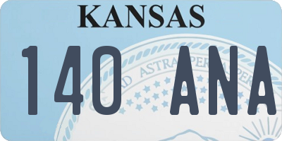 KS license plate 140ANA