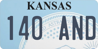 KS license plate 140AND