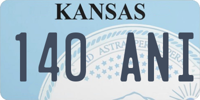 KS license plate 140ANI