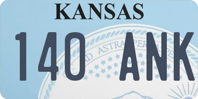 KS license plate 140ANK