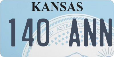 KS license plate 140ANN