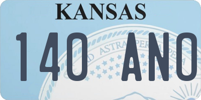 KS license plate 140ANO