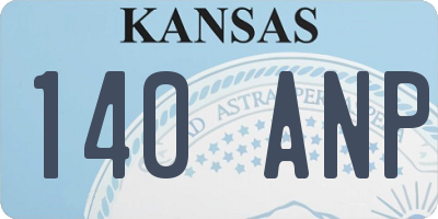 KS license plate 140ANP