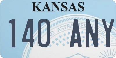 KS license plate 140ANY