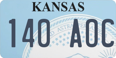 KS license plate 140AOC