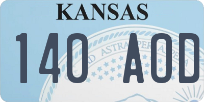 KS license plate 140AOD