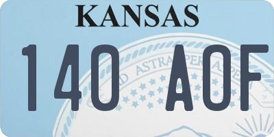 KS license plate 140AOF