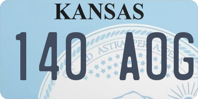 KS license plate 140AOG
