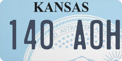 KS license plate 140AOH