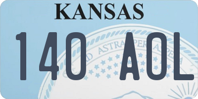 KS license plate 140AOL