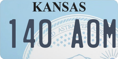 KS license plate 140AOM