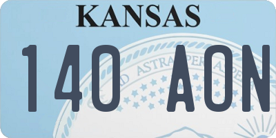 KS license plate 140AON