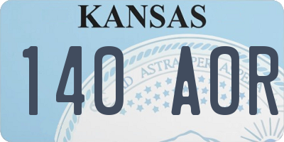KS license plate 140AOR