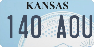KS license plate 140AOU