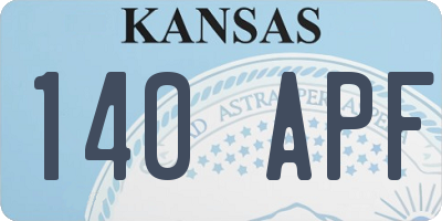 KS license plate 140APF
