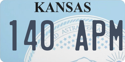 KS license plate 140APM