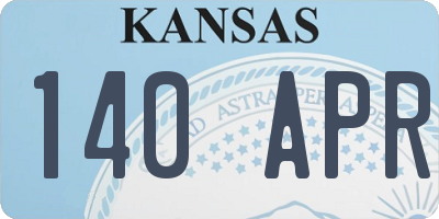 KS license plate 140APR