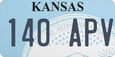 KS license plate 140APV