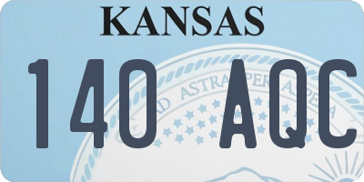 KS license plate 140AQC