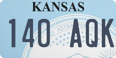 KS license plate 140AQK